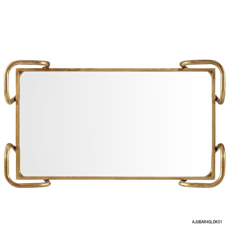 Linon Gold Mid-Century Bar Cart