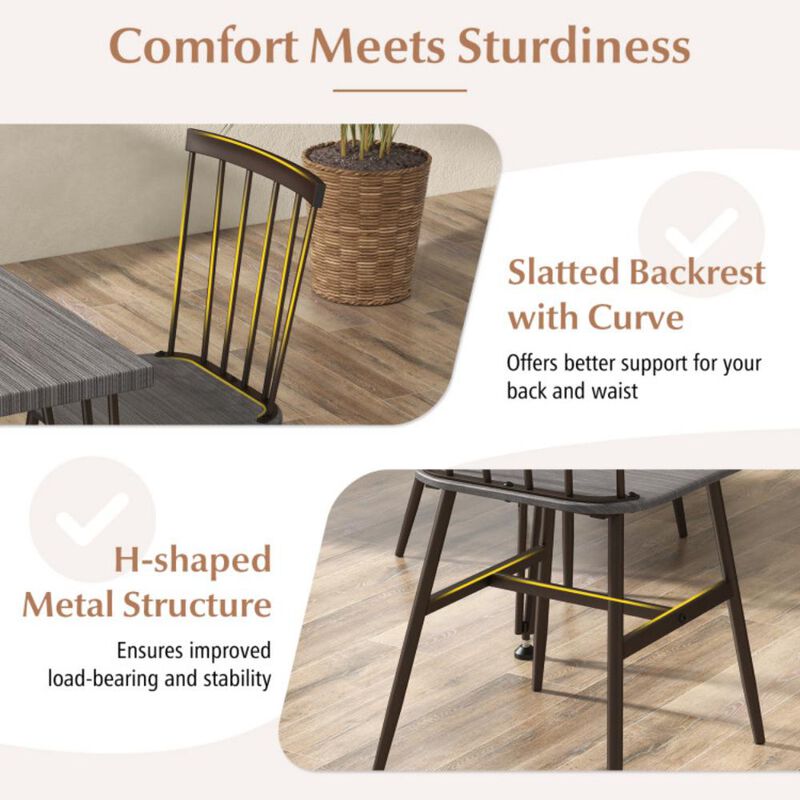 5-Piece Dining Table Set for 4 with 360° Swivel Feet for Small Place