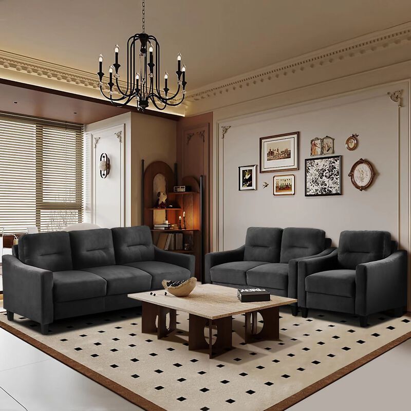 Merax Modern Velvet Chair Sofa Set