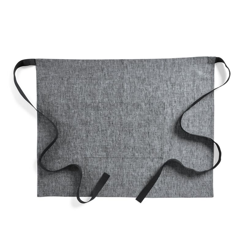 Solino Home 100% Pure Linen Apron 21 x 27 Inch | Bistro Half Apron for Men and Women