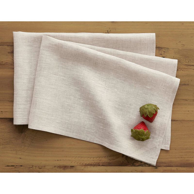 Solino Home 100% Pure Linen Kitchen Towels Set of 2 - 17 x 26 Inch | Athena