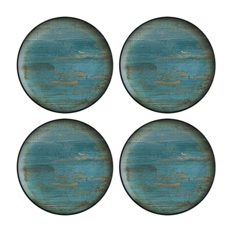 Madera dia.12" Round Decorated Porcelain Plate (Set of 4)