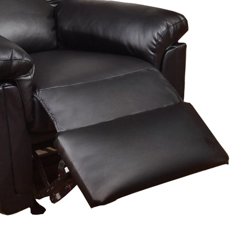 Bonded Leather Rocker/Recliner Black-Benzara