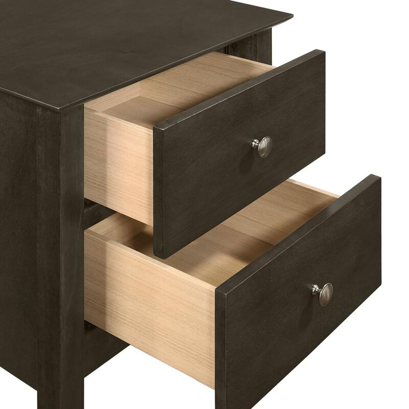 New Classic Furniture Zodiac 2 Drawer Nightstand-Gray