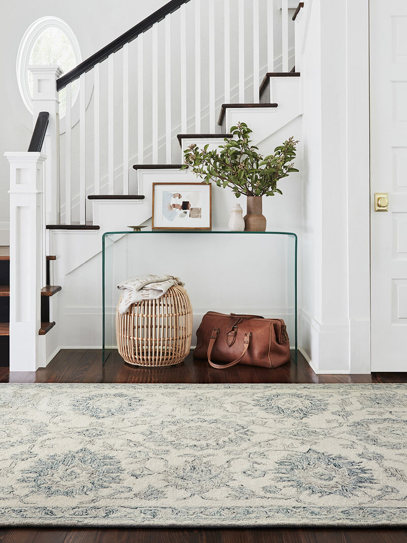 Norabel NOR04 Ivory/Blue 3'6" x 5'6" Rug
