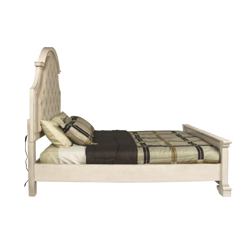 New Classic Furniture Furniture Anastasia California King Wood Bed in Ant White