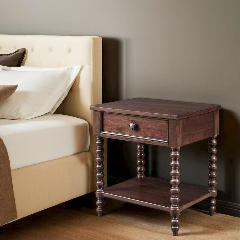 Starlight Canyon Home Brown Morocco Bedside Table With Storage For Bedroom And Night Use