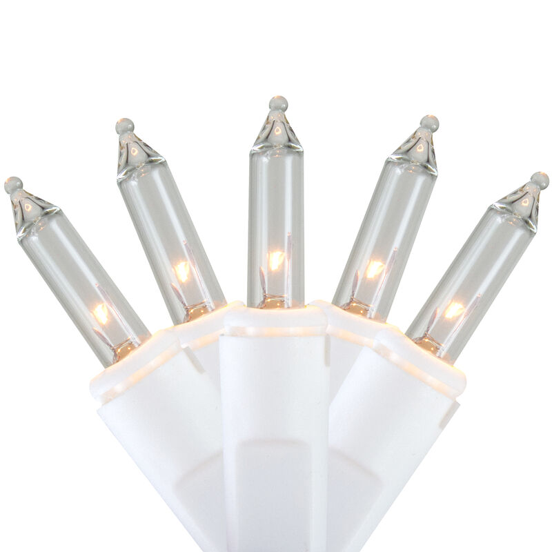 300 Count Clear Mini Icicle Christmas Lights - White Wire