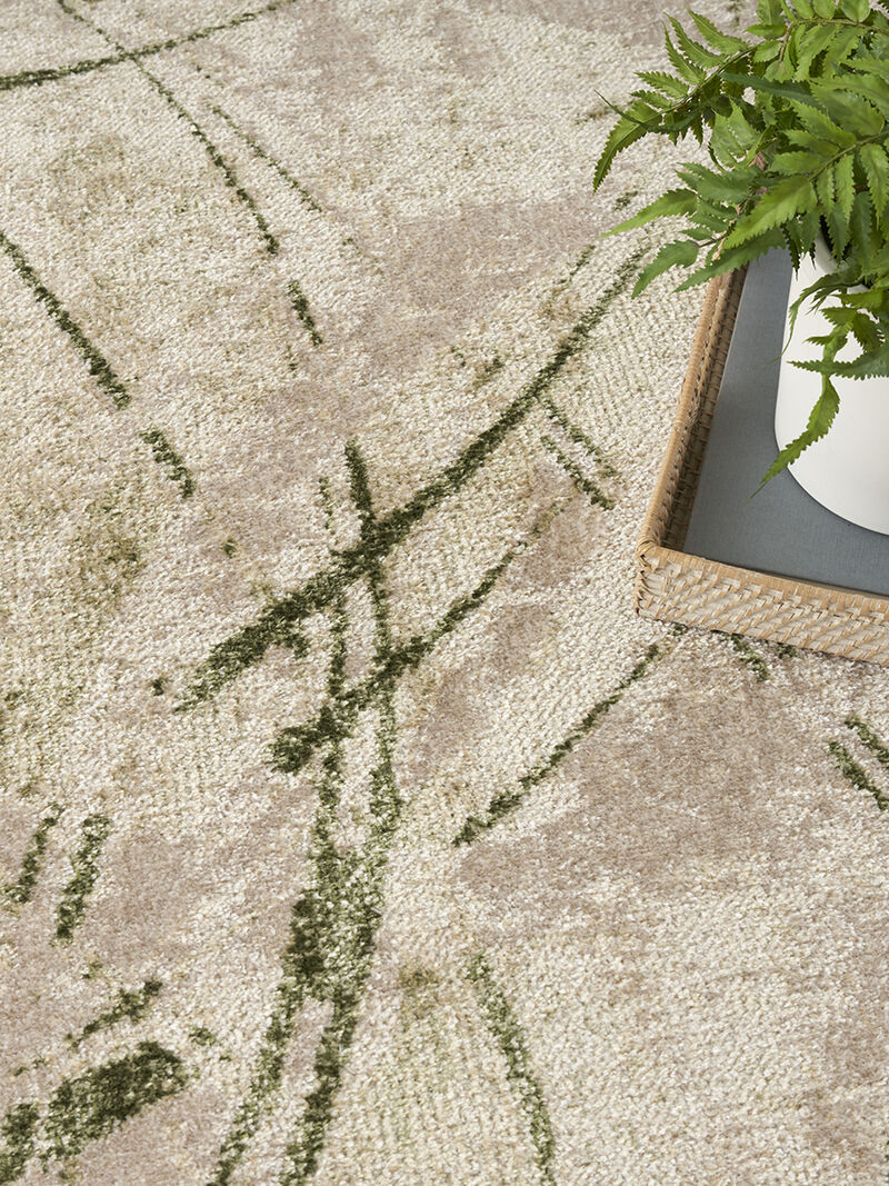 Astra Machine Washable ASW14 Beige/Green 4' x 6' Rug