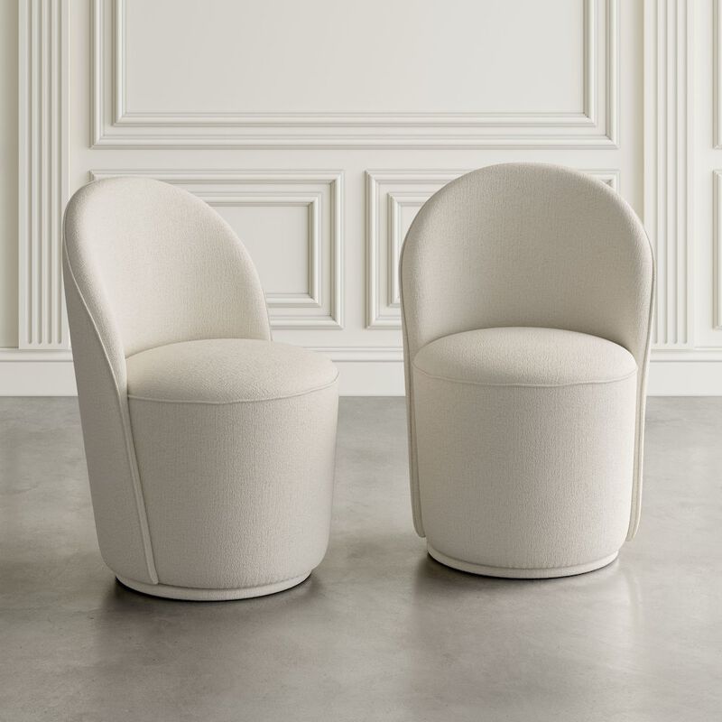 Jofran Landon Mid-Century Modern Upholstered Swivel Dining Chair (Set of 2)