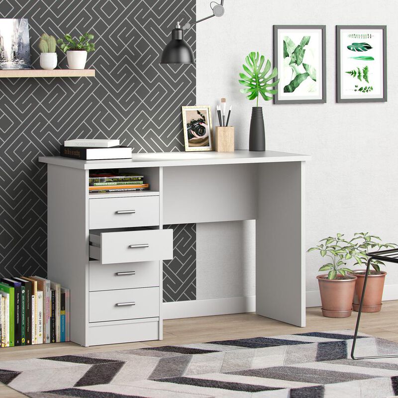 Tvilum Warner Desk with 4 Drawers, White