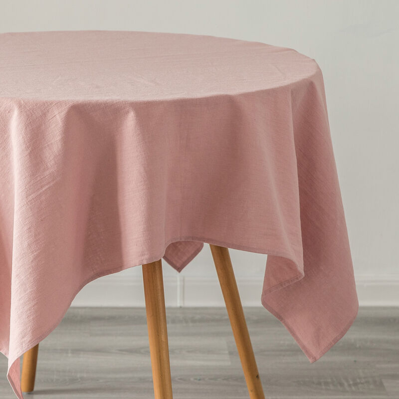 Deerlux 100% Pure Linen Washable Tablecloth Solid Color, 52" x 52" Square White