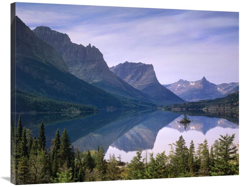 Wild Goose Island in St Marys Lake, Glacier National Park, Montana-Canvas Art-40x30