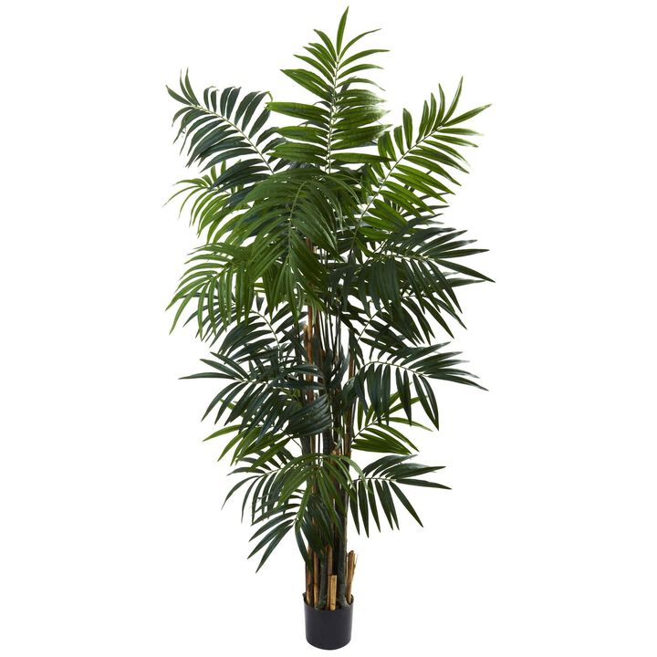 Nearly Natural 6-ft Bulb Areca Palm Tree w/534 Lvs