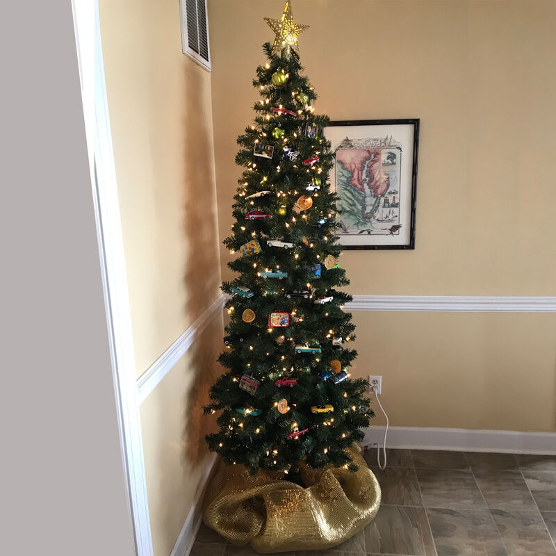 7.5' Pre-Lit Pencil Northwood Noble Fir Artificial Christmas Tree - Clear Lights