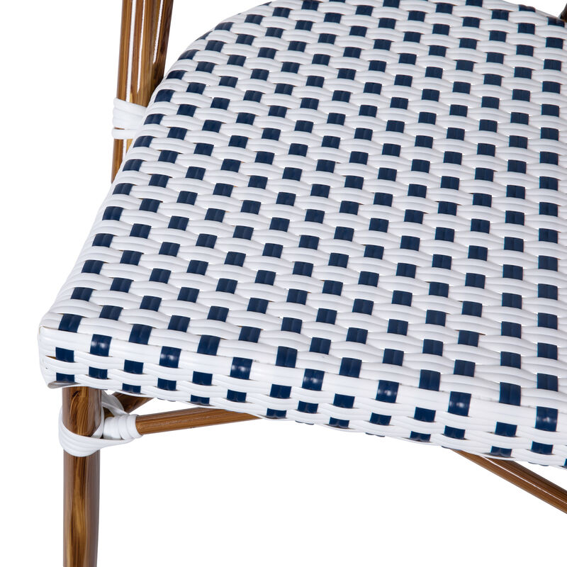 2PK White/Navy Paris Chair