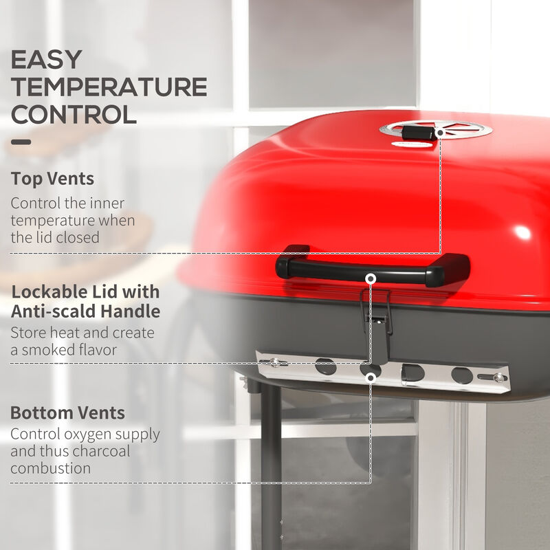 Streamdale Outsunny 24" Portable Charcoal Grill