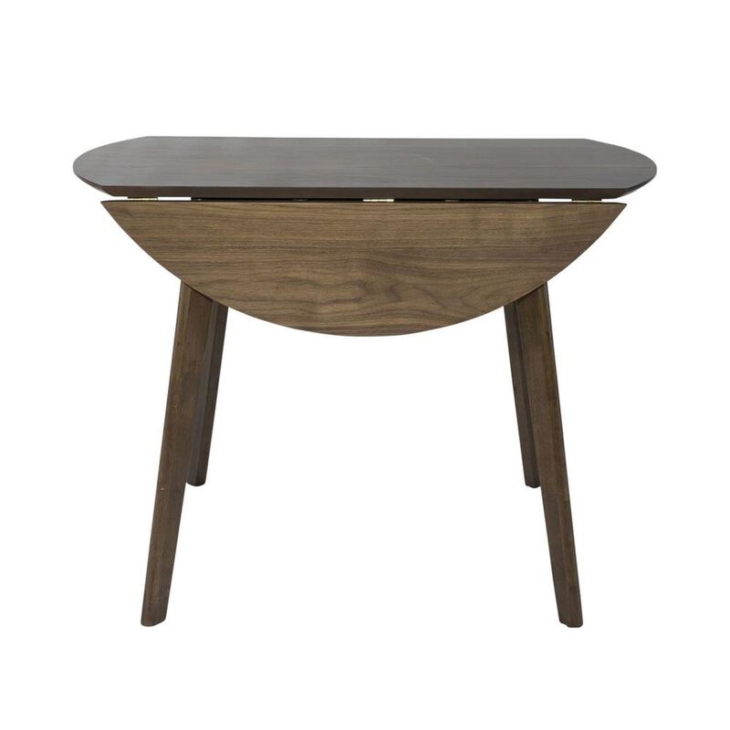 Starlight Canyon Home Round Dining Table with Drop Leaves – Small Round Kitchen Table in Brown