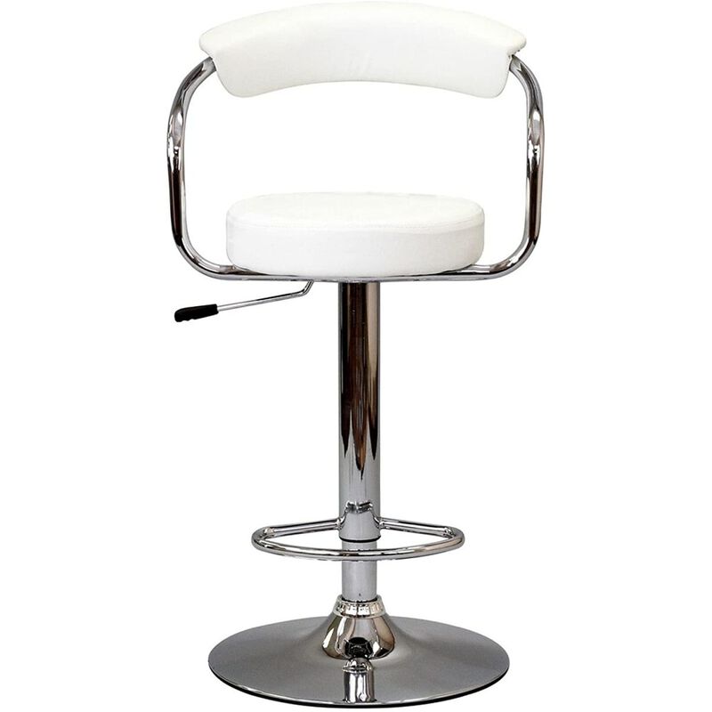 2 White Contemporary Barstool Chairs