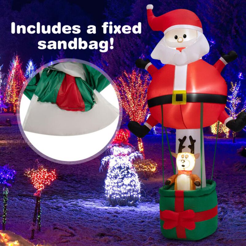 Hivvago 8 Feet Inflatable Santa Claus and Reindeer