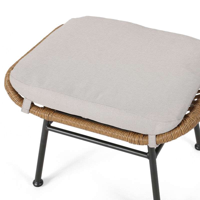Merax Outdoor Patio PE Wicker Chairs Stools
