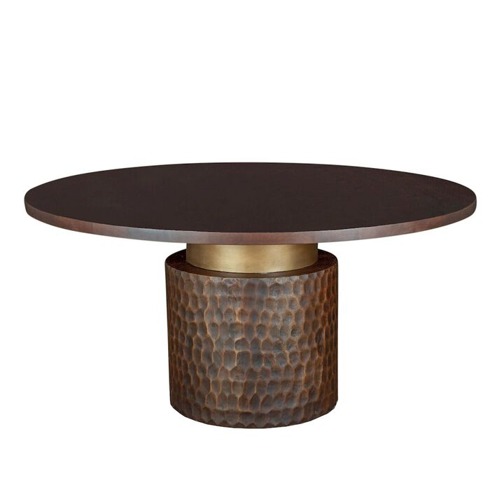 World Interiors Vallarta Round Two Tone Mango Wood Dining Table
