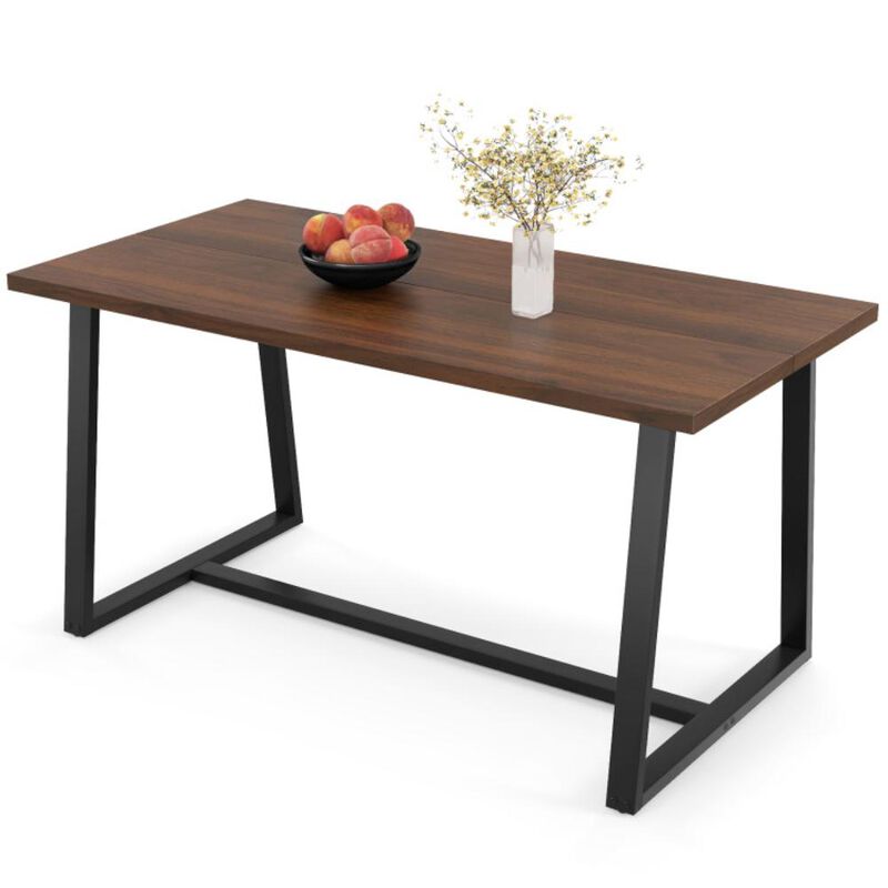 Hivvago Large Dining Table with Heavy-duty Metal Frame and Anti-slip Foot Pads