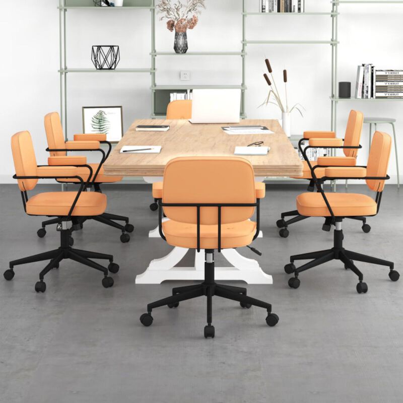 Hivvago PU Leather Office Chair with Rocking Backrest and Ergonomic Armrest