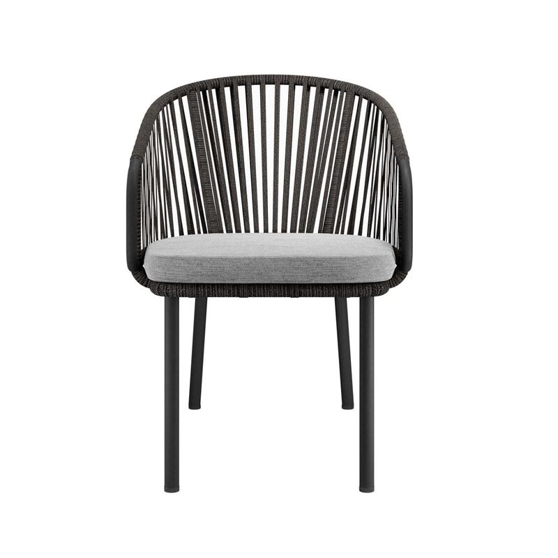 Modway Harbor Aluminum and Fabric Outdoor Armchair in Charcoal Gray