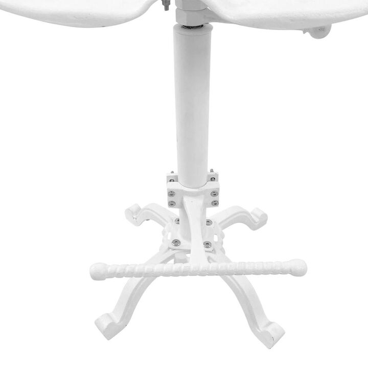 Carolina Living August Tractor Seat Barstool with Back - White