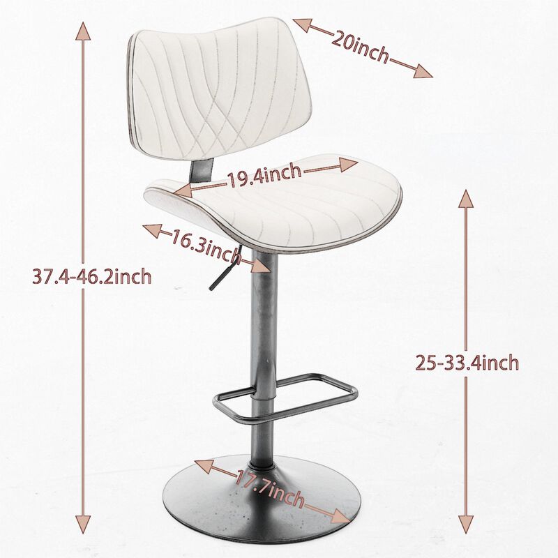 Walnut Bentwood Faux Leather Back Swivel Bar Stool