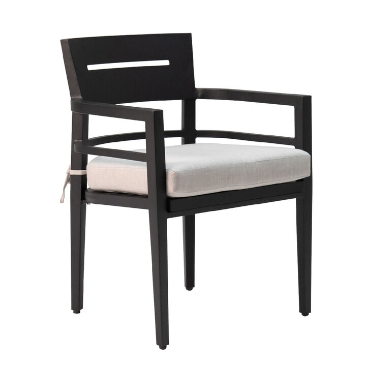 Aluminum Outdoor Patio Dining Chairs with Plush Cushions (Set of 4) Aluminum Outdoor Patio Dining Chairs with Plush Cushions (Set of 4)