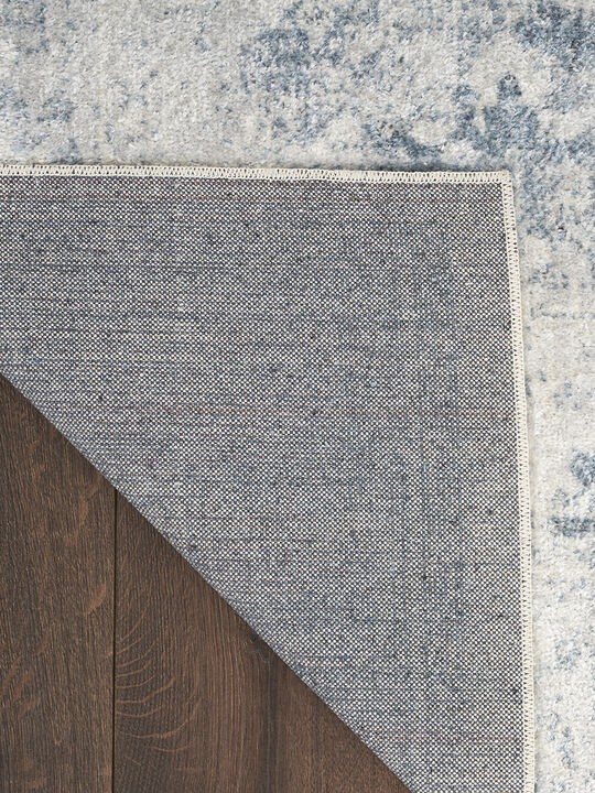 Astra Machine Washable ASW11 Blue/Ivory 4' x 6' Rug