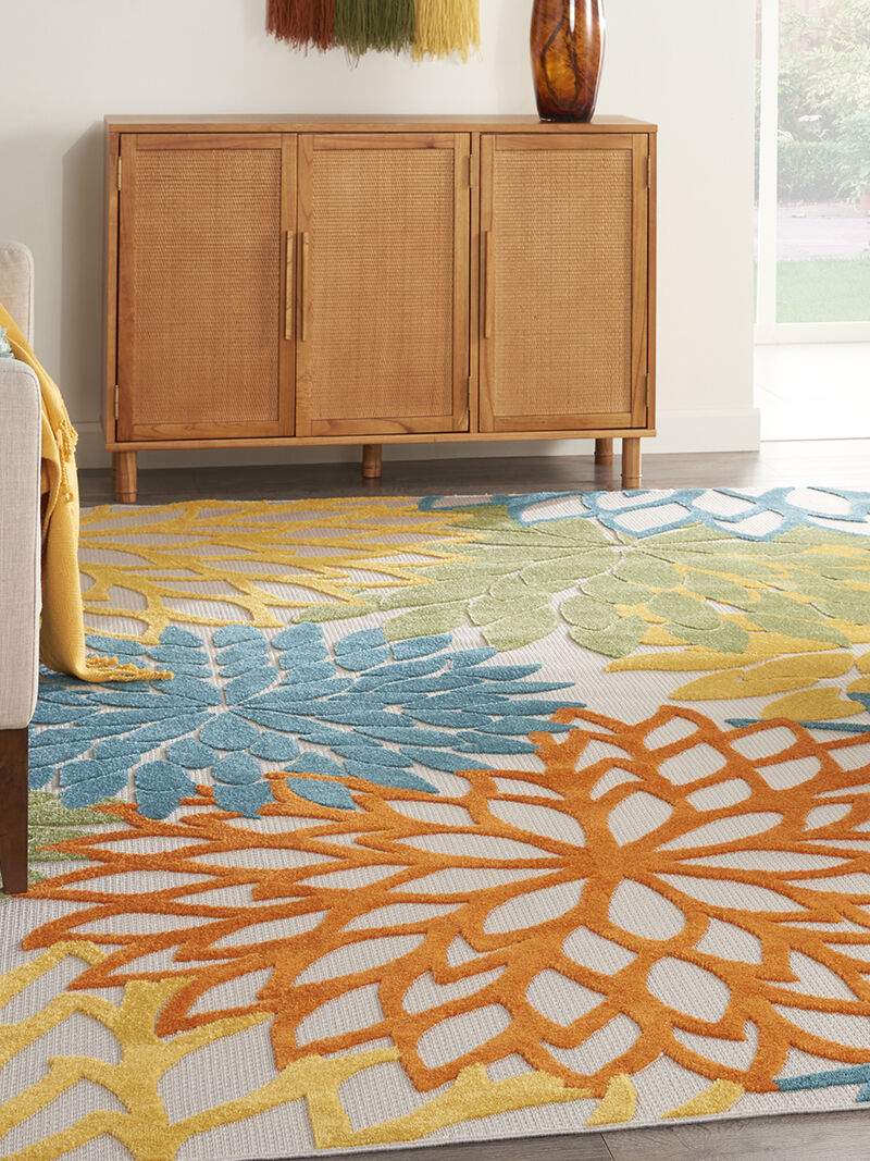 Aloha ALH05 Turquoise/Multicolor 6' x 9' Rug