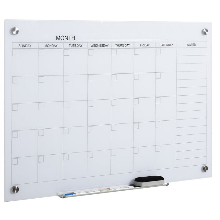 White Planning Board: Magnetic Dry Erase Monthly Calendar