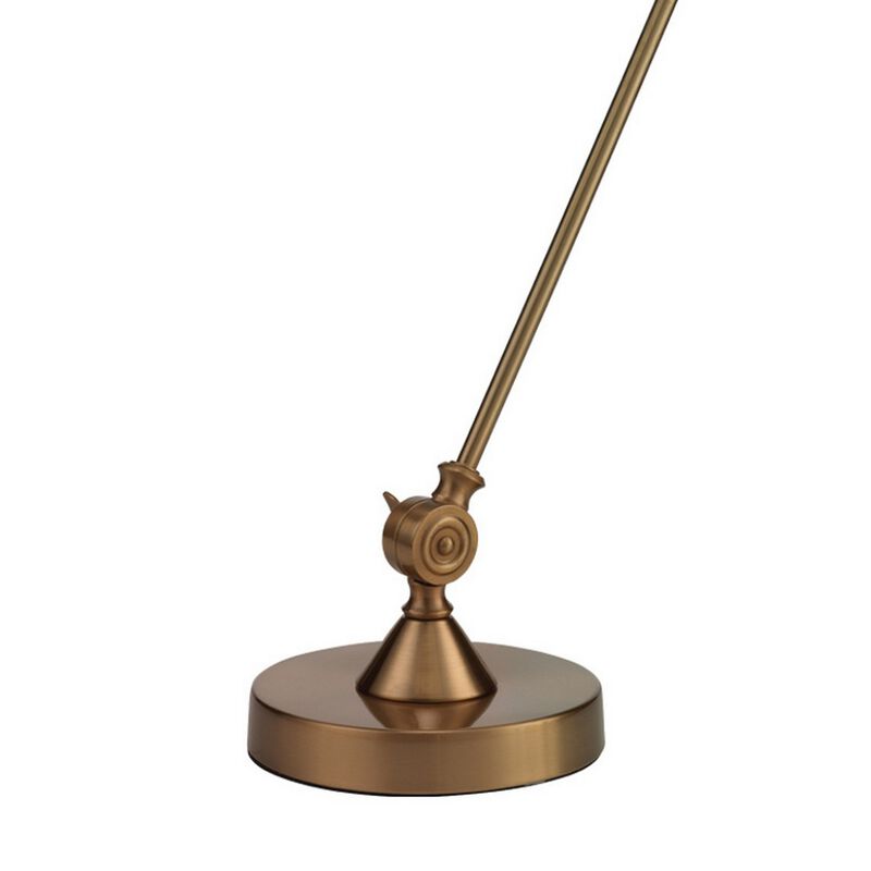 Table Lamp with Adjustable Tubular Metal Frame, Brass-Benzara