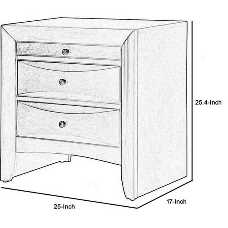 Wooden Nightstand with Two Drawers and Pull Out Tray, Brown-Benzara