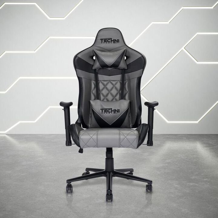 Techni Sport XL Ergonomic Gaming Chair, Grey