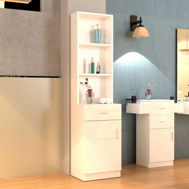 Standing 5 Compartments 1 Drawer 1 Door MDF Barber Cabinet