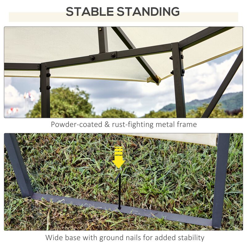 Versatile Yard Shelter: 10'x10' Modern Steel Frame Gazebo for Gatherings