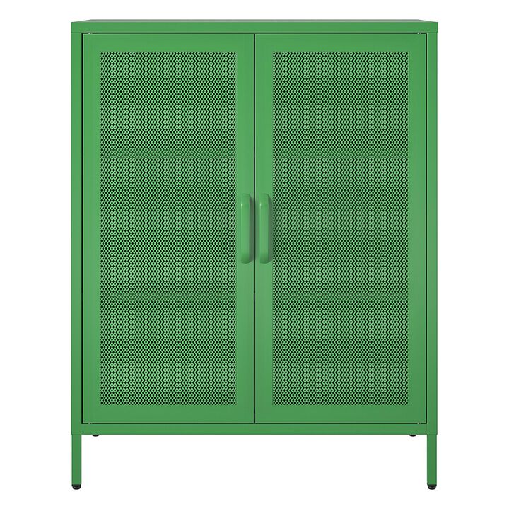Channing 2 Door Accent Cabinet-Mesh Metal Locker