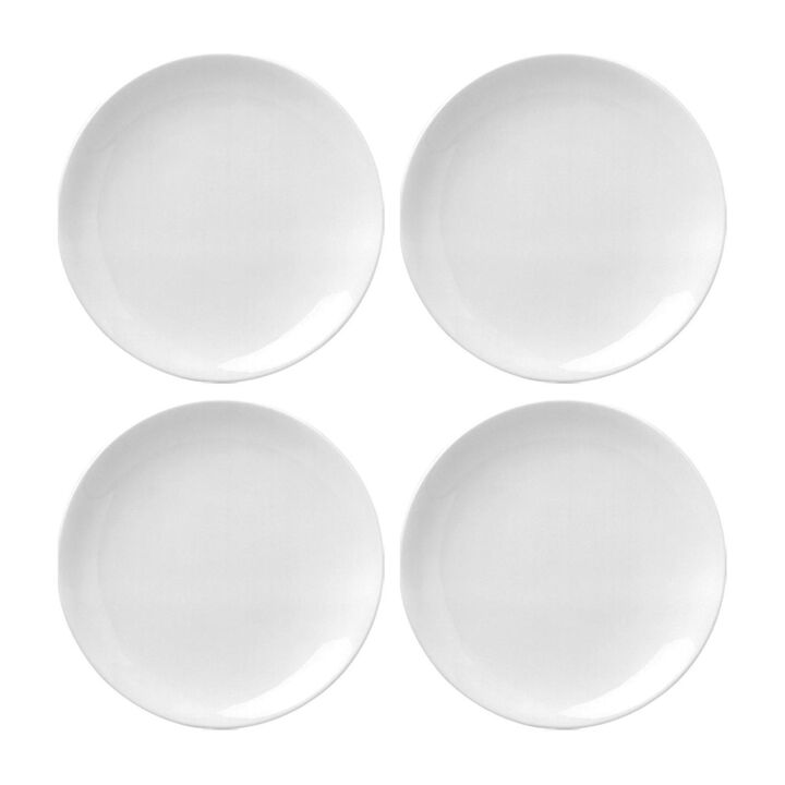 Porcelain Delta-Coupe dia.10.75" Round White Porcelain Plate (Set of 4)