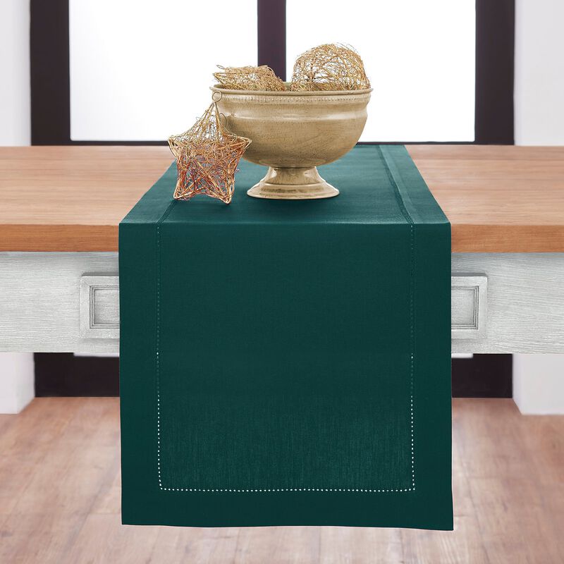 Solino Home Cotton Linen Hemstitch Table Runner