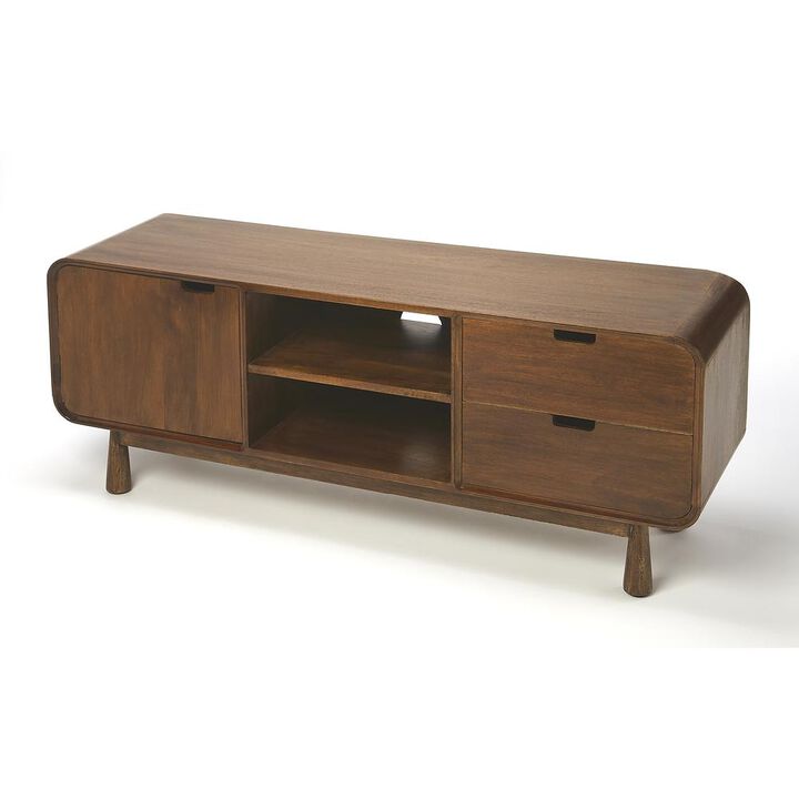 Butler Specialty Company Drayton Modern Wood 49.5 TV Stand, Medium Brown