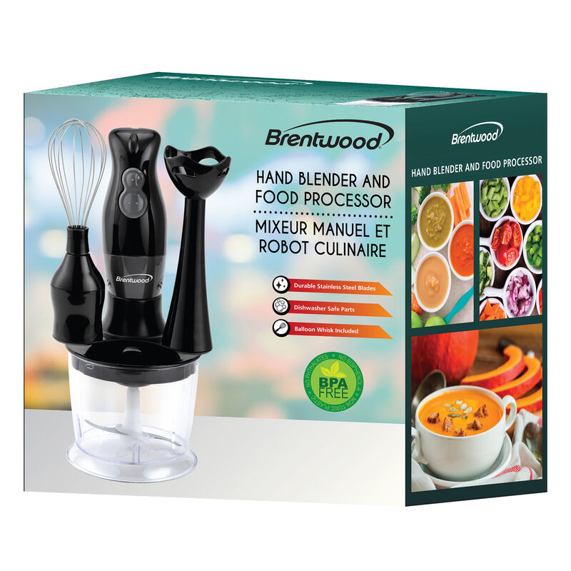 Brentwood HB-38BK 2 Speed Hand Blender with Balloon Whisk in Black