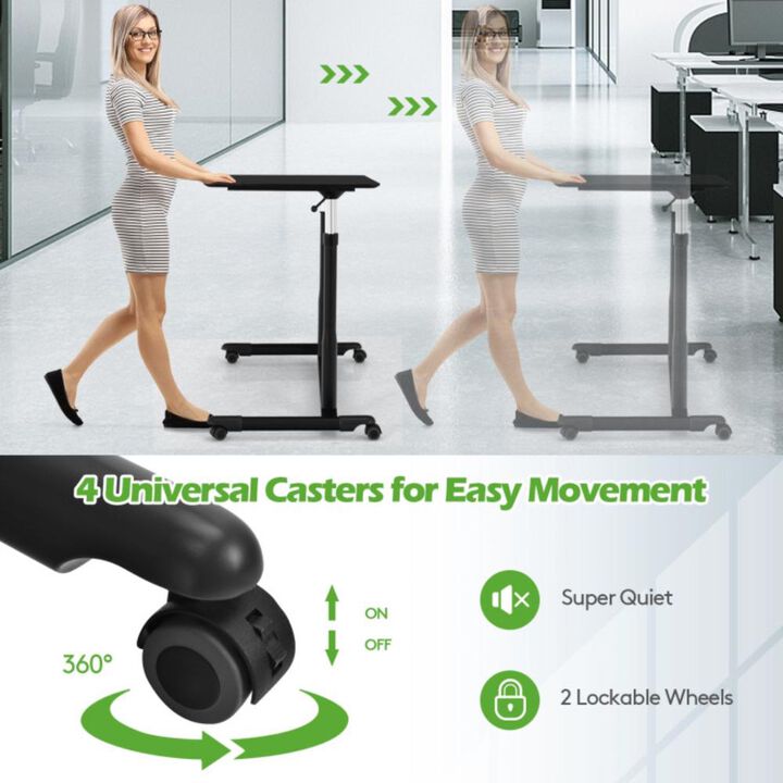 Hivvago Height Adjustable Computer Desk Sit to Stand Rolling Notebook Table