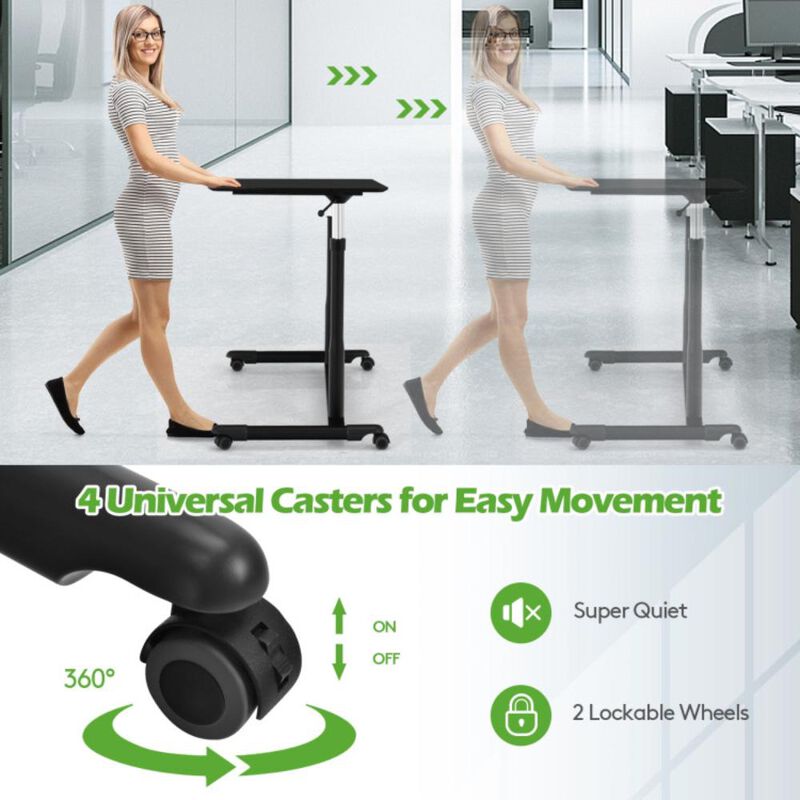 Hivvago Height Adjustable Computer Desk Sit to Stand Rolling Notebook Table