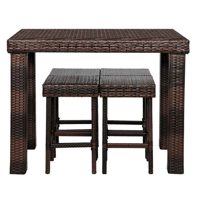Bar Stool Table and Chair Set 4-Piece Modern Pub Dining Set for Kitchen & Home Bar