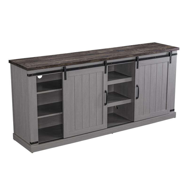 FESTIVO 68" Rustic Barn Door TV Stand for TVs up to 75"