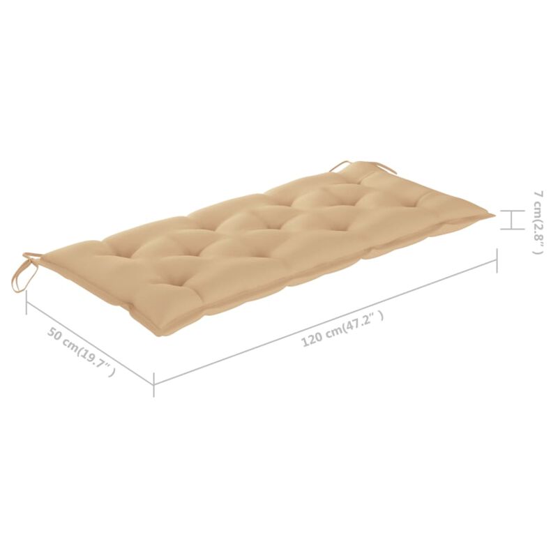 vidaXL Cushion for Swing Chair Beige 47.2" Fabric